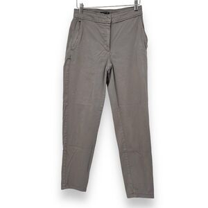 Eileen Fisher Toupe Womens Straight Leg Chino Pants Organic Cotton Sz 2